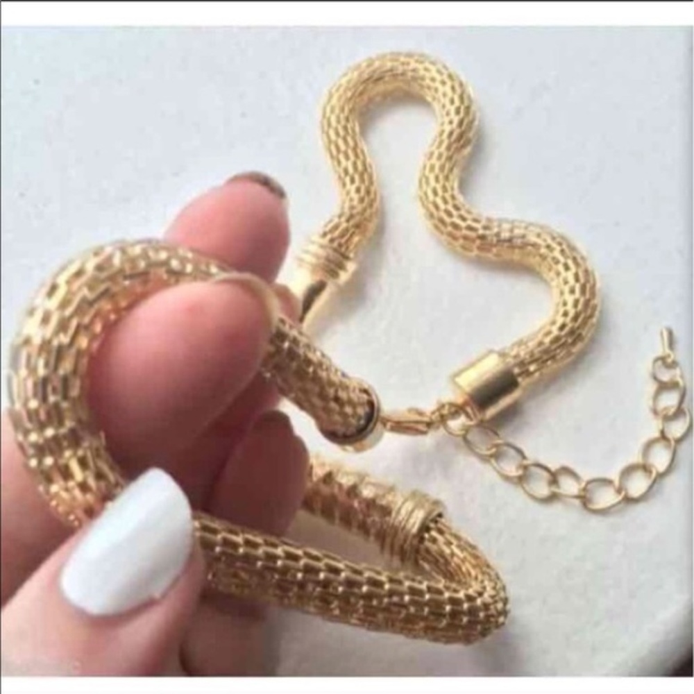 Anthropology Statement Snake Gold Necklace! NWTNew - Picture 3 of 4